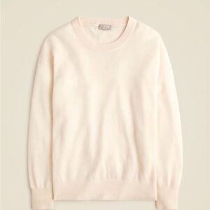 J. Crew 100% Cashmere Relaxed Fit Soft Cream Crewneck Sweater